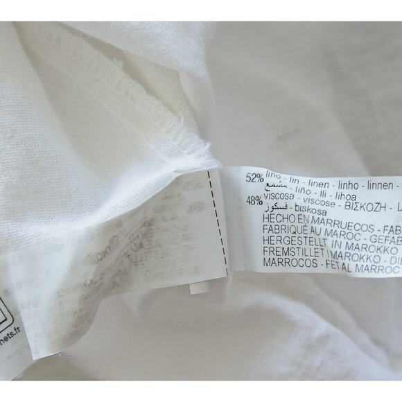 ZARA Linen Blend Cottage Twill peasant top size S - Picture 4 of 5